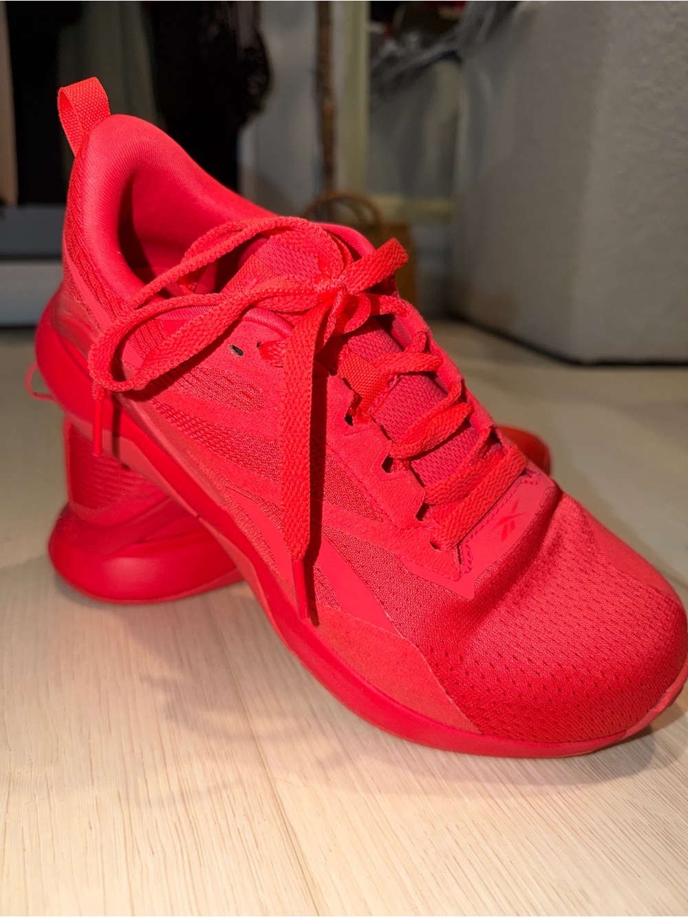 Women's Athletic Lace-Up Sneakers in Vibrant Coral